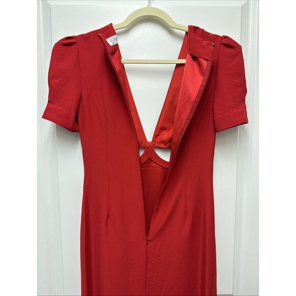 Mac Duggal Size 2 Red 2630 V-Neck Embellished Cut Out Gown Dress Prom Cocktail - Picture 8 of 10